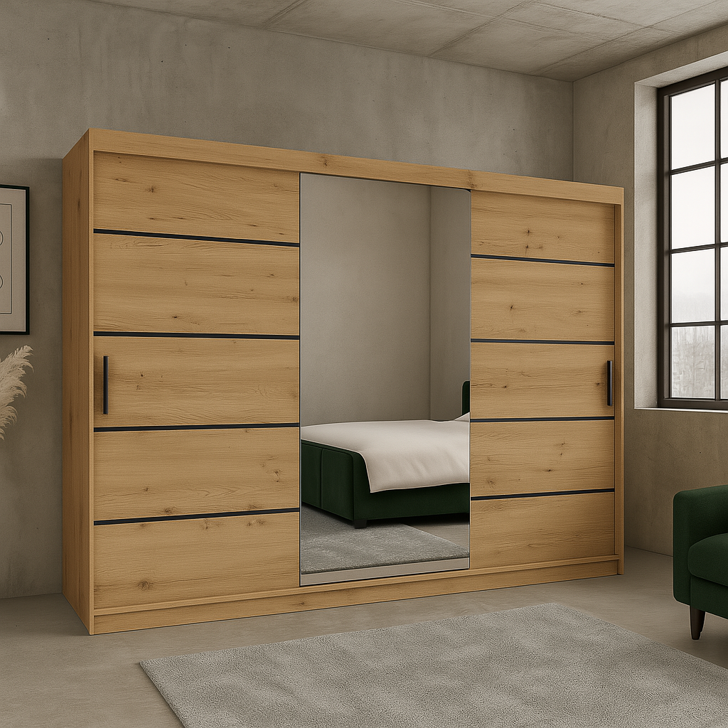 Szafa przesuwna RIO-3 180 DĄB ARTISAN - obrazek 3