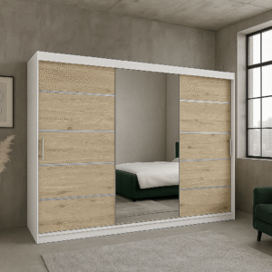 Szafa przesuwna RIO-3 180 BIAŁY/SONOMA