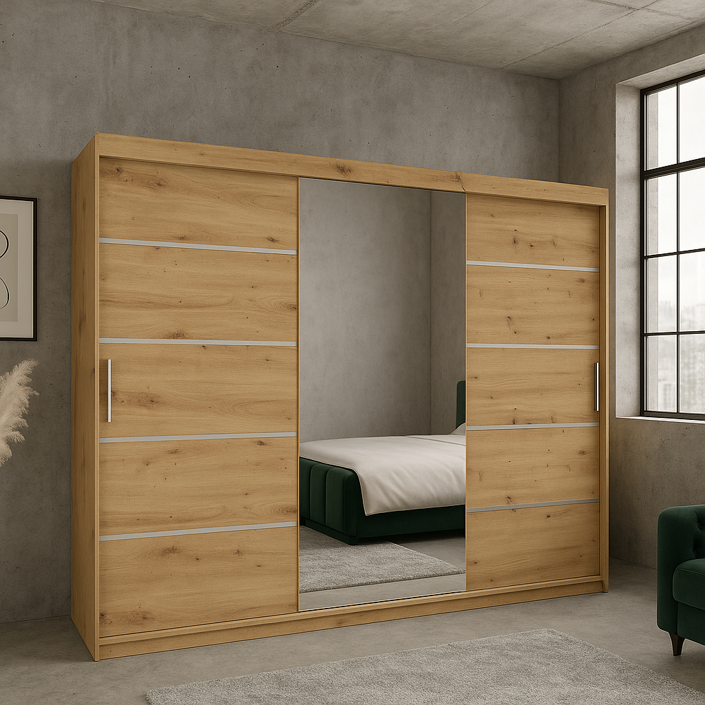 Szafa przesuwna RIO-3 180 DĄB ARTISAN